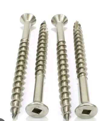 #8 ×3 Stainless Steel Deck Screws (200) Square Drive, Type17, Composite Decking 