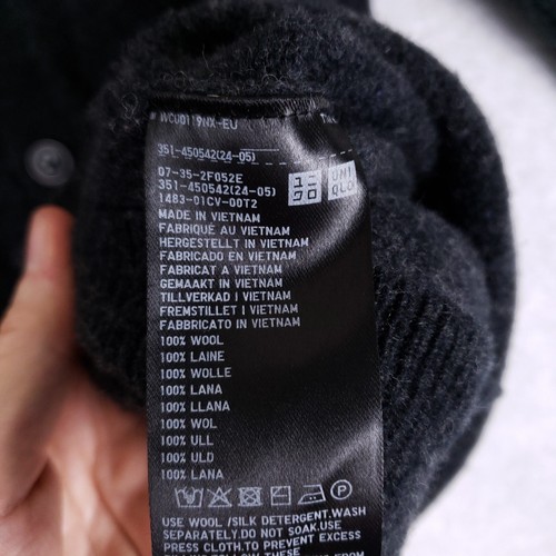 Uniqlo Woll Strickjacke Pullover Classic Fit L grau minimalistisch Knopfleiste kuschelig - Bild 5 von 8