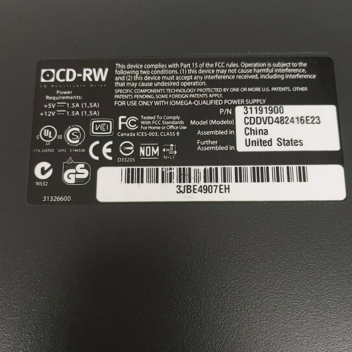 Iomega CD/RW DVDROM External Disk DriveUntested eBay