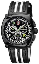 LUMINOX TONY KANAAN 1142 RACING CHRONO BLACK BEZEL BLK/WHT LEATHER NIGHT VISION