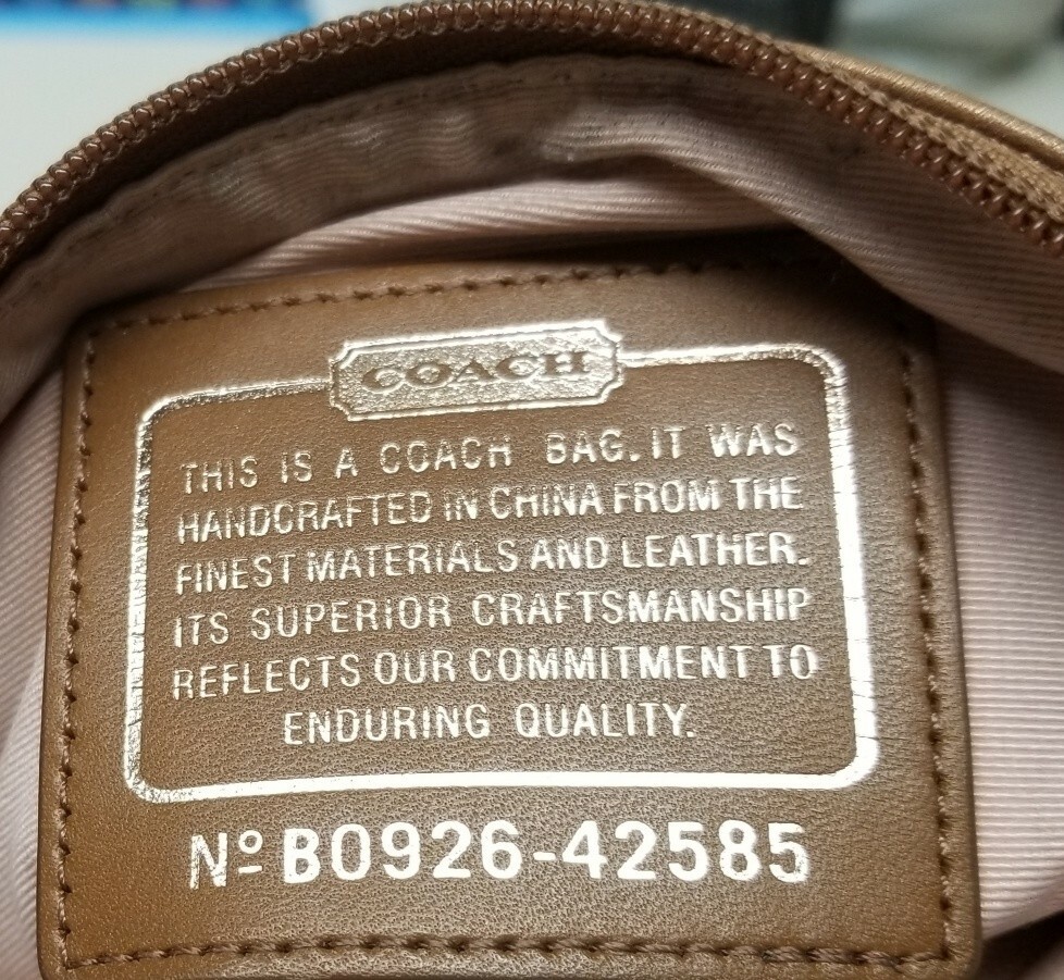 Authentic COACH Crossbody Swingback Bronze Leather Handbag #42585
