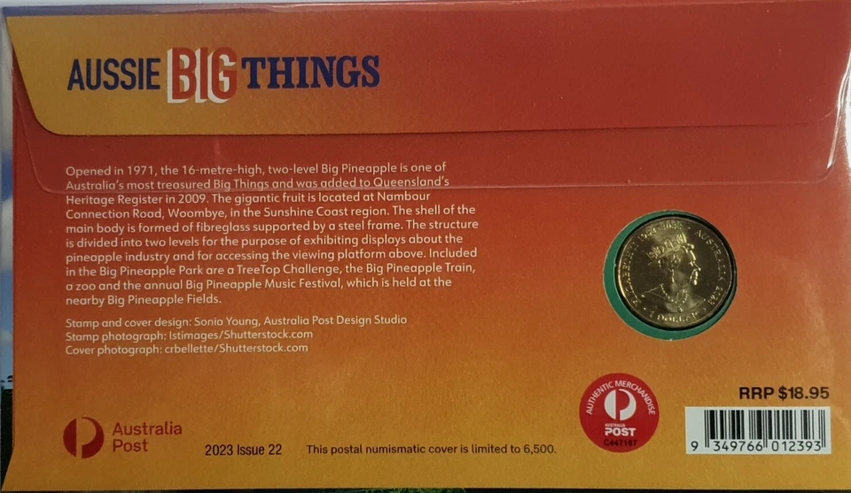 PNC Australia 2023 Aussie Big Things The Big PINEAPPLE Royal Aust Mint $1 Coin - Image 2 of 2