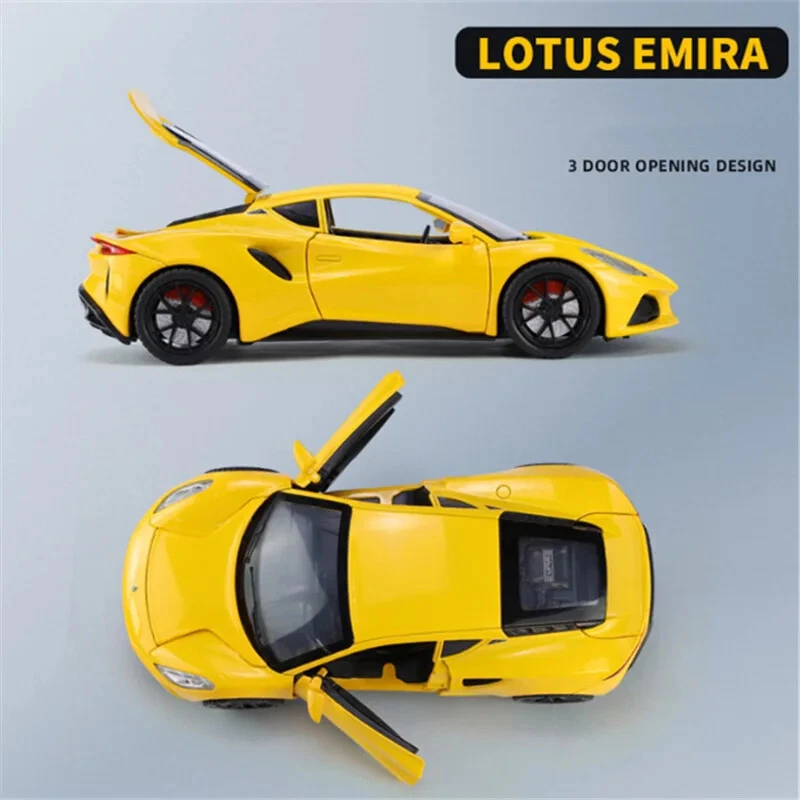 1:24 Lotus Emira Alloy Sports Car Model Diecast Racing Car Vehicles Sound Light - Image 4 of 4