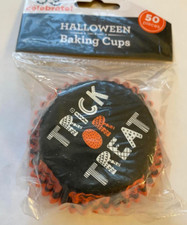 1 pack of 50 Halloween cupcake liners baking cups trick or treat