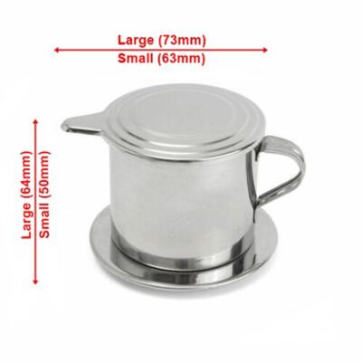 Vietnamese Coffee Dripper 2-Pack - Stainless Steel Phin Filter, 3.3x2.5 Inch, Reusable For Cafe-Style Coffee At Home
