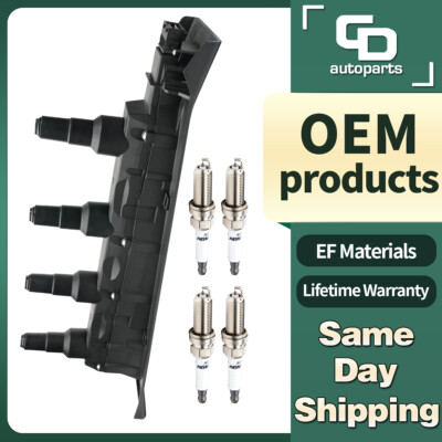 UF577 Ignition Coil +4 Spark Plug for Saab 9-3 2000-2003 9-5 1999-2009 2.0L 2.3L