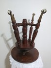 Antique Piano Stool A Merriam Co Brass Eagle Clawfoot W/ Glass Balls 19-22& 1/2”