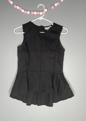 Athropologie Hd in Paris Tank Top Womens Extra Small Shirt Peplum Black
