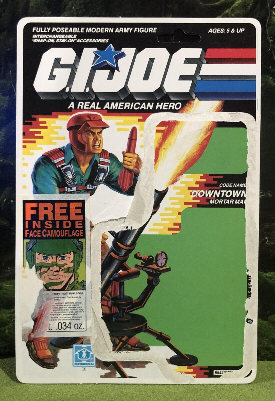 Vintage 1989 G.I. Joe DOWNTOWN v1 Full UNCUT File Card Back GI 89 G.I.Joe ARAH