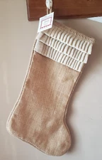 Jingles And Joy Christmas Stocking Jute - NWT