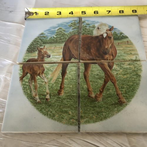 Azulejos de cerámica mural arte palomino caballo mare potro 4 escenas de azulejos hechas en EE. UU. 9x9"" total - Imagen 2 de 10