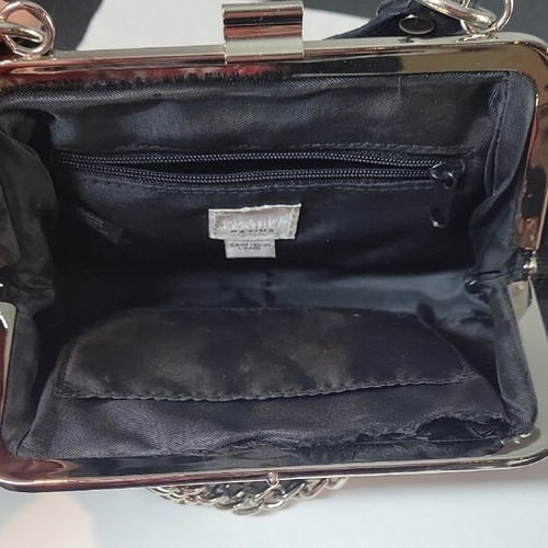 Wilsons Leather Maxima mini clutch purse with silver chain general bordeaux - Picture 6 of 10