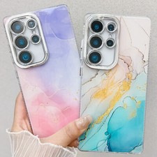 Marble Pattern Plating Slim Shockproof Case For Samsung Galaxy S23 Ultra S25