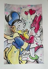 Regalo per S.VALENTINO Acquerello di Milena B. quadro fatto a mano POP ART