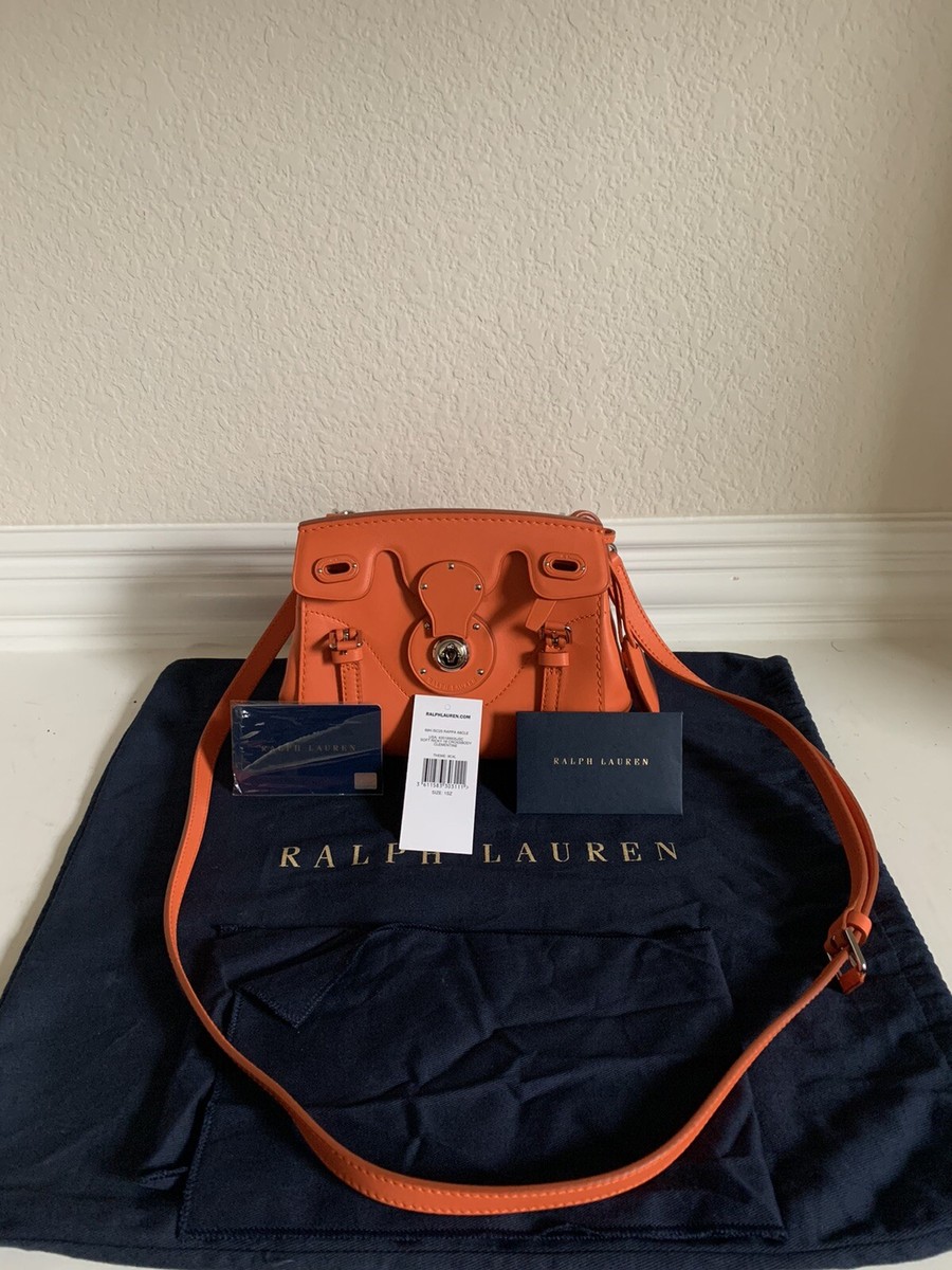 Ralph Lauren Soft Ricky 18 Crossbody Bag Clementine W/ CARD NUMBER