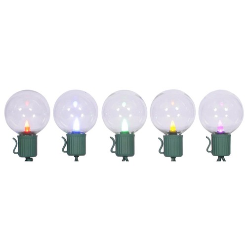 VCO Set of 10 LED Multi-Color G40 Globe Christmas Lights - Green Wire