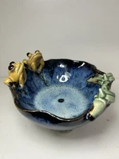 Majolica Frog Small Trinket Bowl 