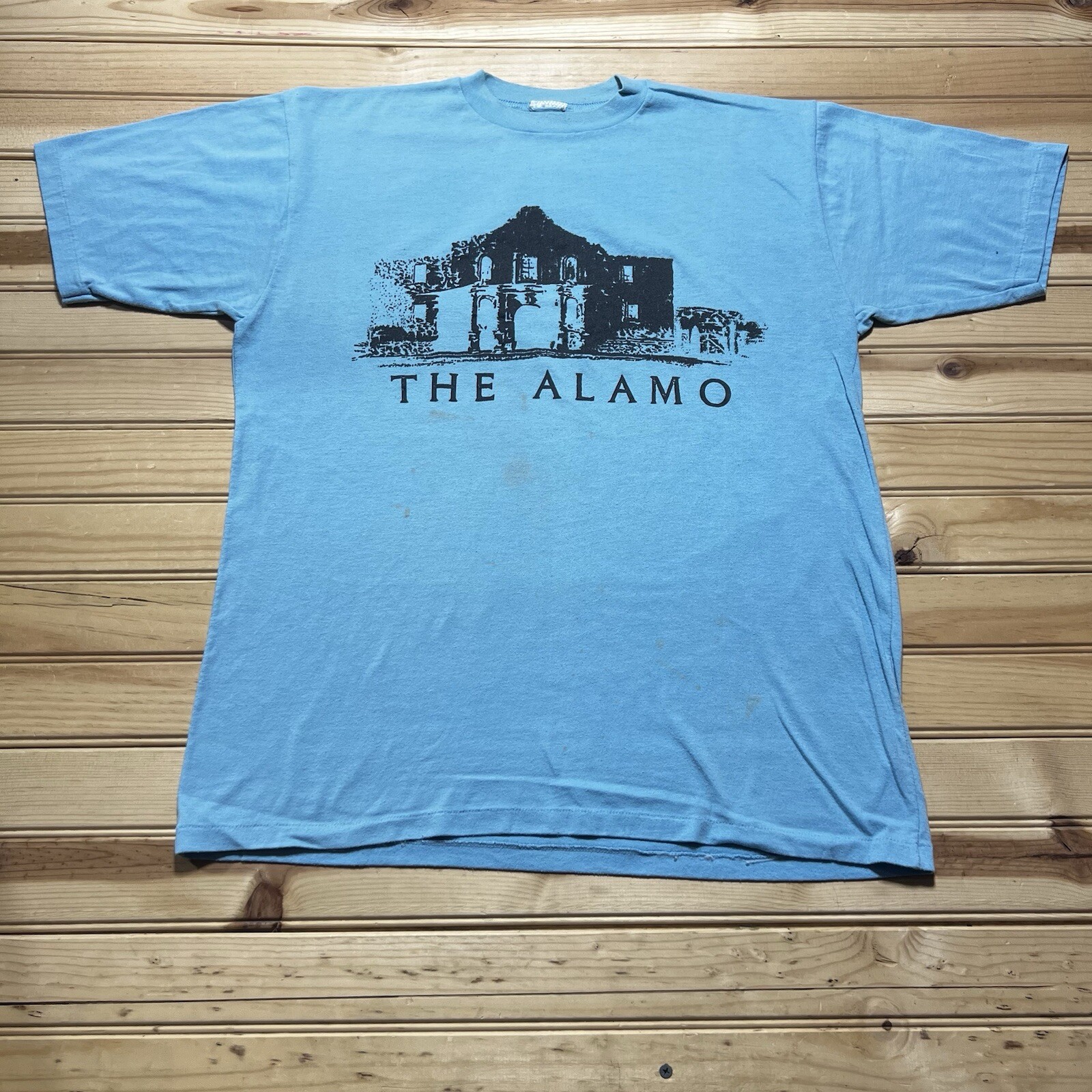 Vintage 80s 90s San Antonia The Alamo Print Shirt Size Large Single Stitch