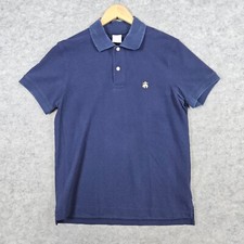 Brooks Brothers 1818 Navy Blue Polo Shirt Size M Slim Fit All Cotton COLLAR WEAR