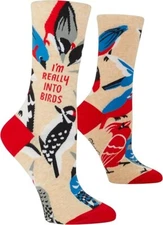 Blue Q Women's Funny Crew Socks I'm Really Into Birds Sock Women shoe size 5-10)