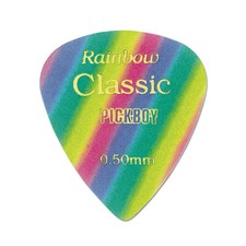 6 - PICKBOY 0.50mm Rainbow T-Shell Glow White Pearl Guitar Picks Mix  MATCH