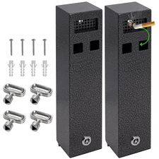 Cigarette Ashtray Outdoor Wall Mount, Commercial Smoking Receptacles (Pack of 2)