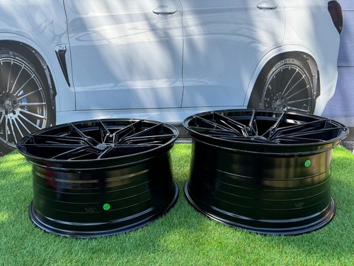 4 x 22 Inch 5x120 HX036 Style Gloss Black Wheels: Fits For BMW F10 F11 F01 F12 - Picture 10 of 11