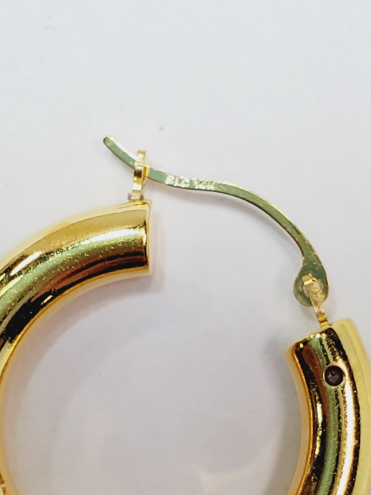 14k Gold Over Resin Core 15mm Round Crystal Hoop Earr… Gem