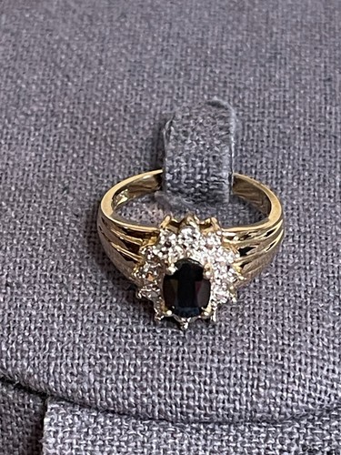 Ross Simmons Saphir Sterling vergoldeter Cocktailring, Größe 6,75. - Bild 3 von 4