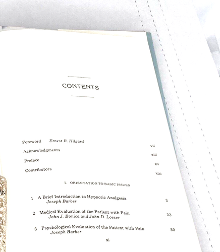 preowned, HYPNOSIS/SUGGESTION TREATMENT OF PAIN, FIRST ED. Barber, HB, VGC - Picture 6 of 7