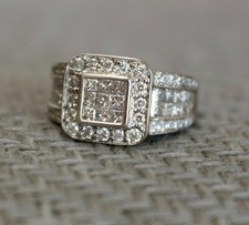 Art Deco Round Cut Lab Created Diamond Women's Engagement 925 Silver Bridal Ring