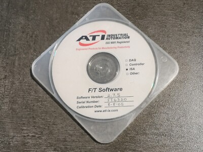 ATI Internationals Automation ISA CD-Software V2.7.5. FT6320/ISO Registered