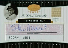 2004 Leaf Certified Stan Musial Certified Cuts RED AUTOGRAPH Bat Relic /14 💎