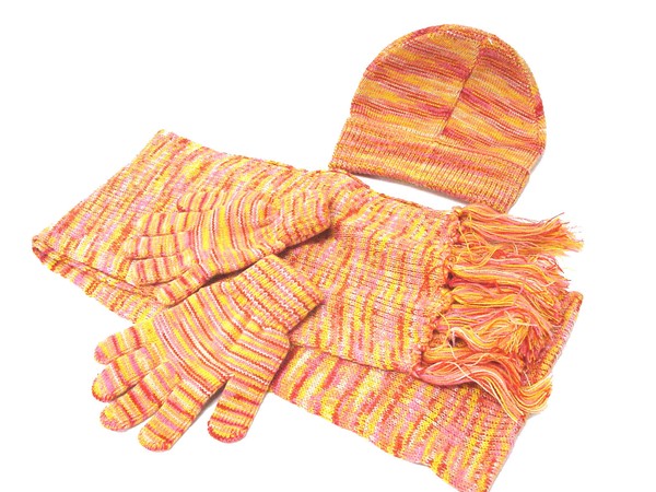 (28747) JUEGO BUFANDA GORRO GUANTES ACRILICO VARIADO