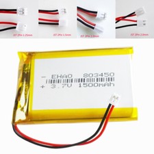 3.7V 1500mAh Lipo Rechargeable Battery 803450 +JST 2pin 1.25/1.5/2.0/2.54mm plug