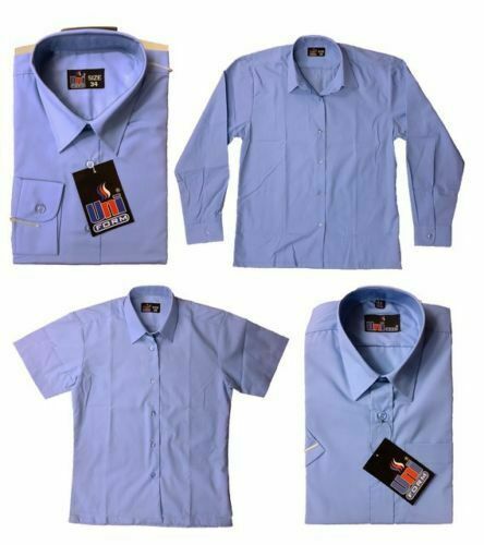 Neu Schulbluse Mädchen Shirt weiß blassblau langärmelig Alter 2 bis Erwachsene - Bild 6 von 9