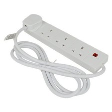 Image of Status 4 Way Extension Socket With Indicator - White - 2M