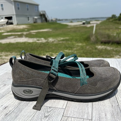 Chaco Women's Petaluma Mary Jane’s Gunmetal Sz 10 Walking Hiking Suede Sneakers