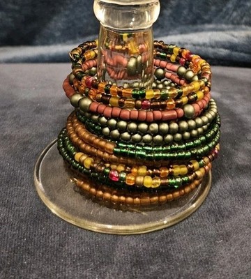 Handcrafted Bohemian Multi-Wrap (16) Memory Wire Bracelet