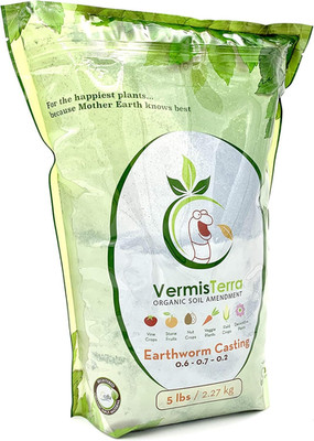 Earthworm Castings - (5 LB) 2.7 Qts - 100% Organic Earthworm Castings - All Natu