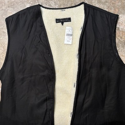 Rag & Bone Vest Mens Size 44 Black Sherpa Lined Lace Up Western Barneys NEW $895