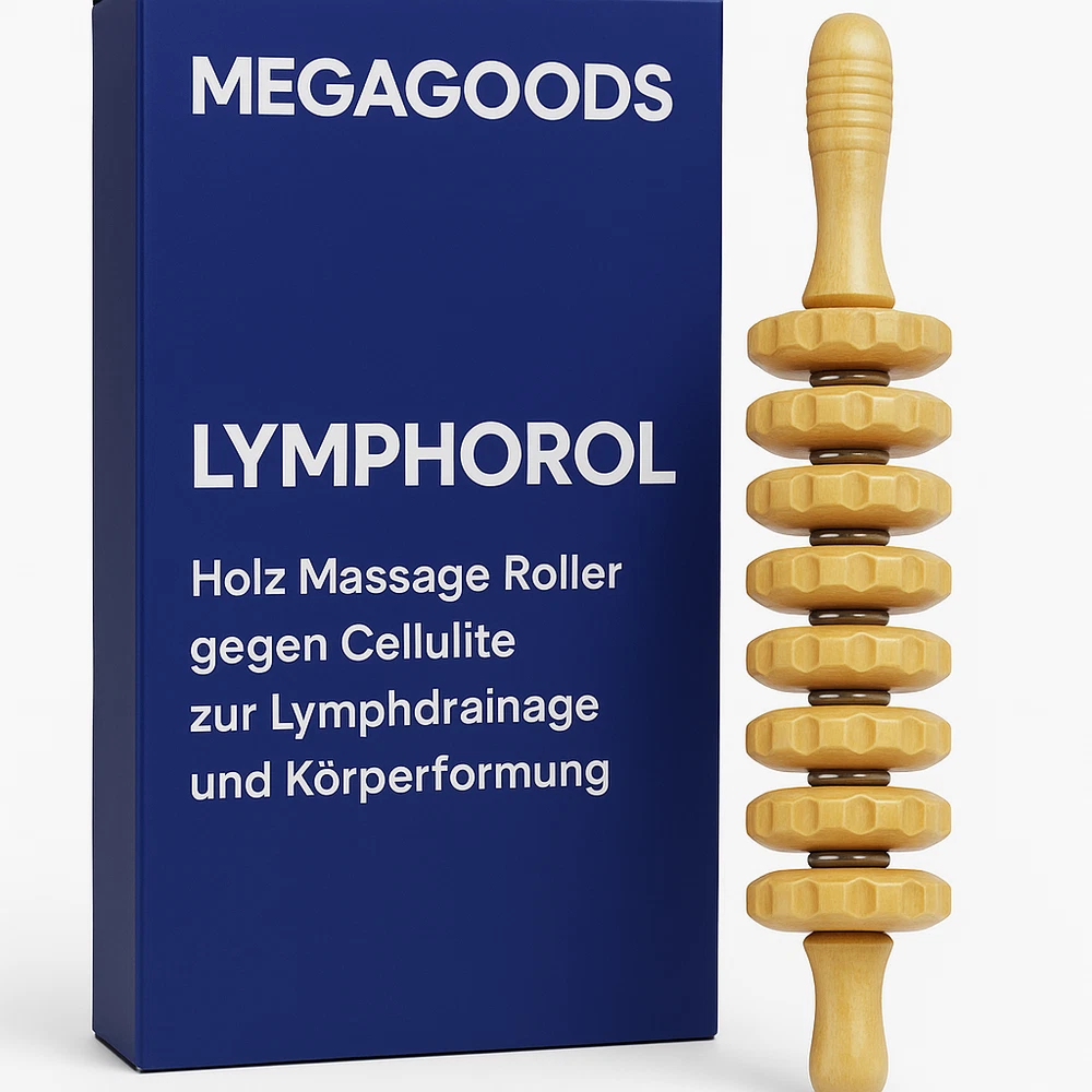 Wood Massage Roller Against Cellulite For Lymph Drainage And Body Shaping DE