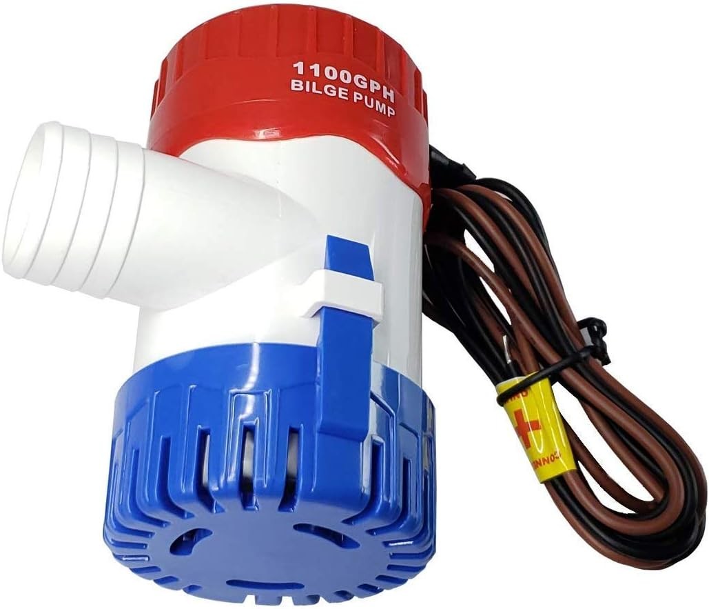 Submersible Boat Bilge Water Pump 12v 1100gph Non-Automatic Marine Electric... 