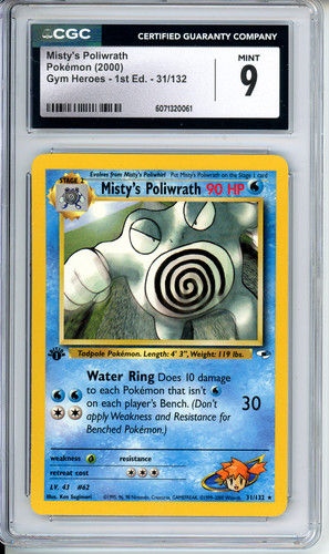 Misty's Poliwrath (1st Edition) graded CGC 9 for sale on eBay