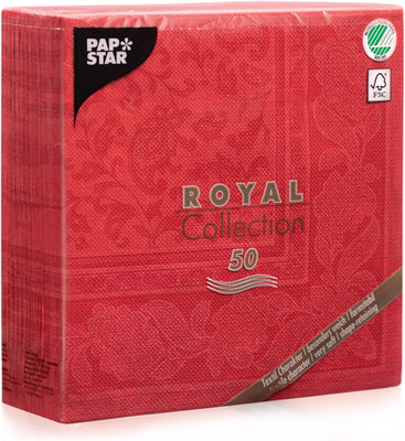 Papstar Servietten Tissueservietten rot ''Royal Collection'' ''Ornaments'' 50 Stück