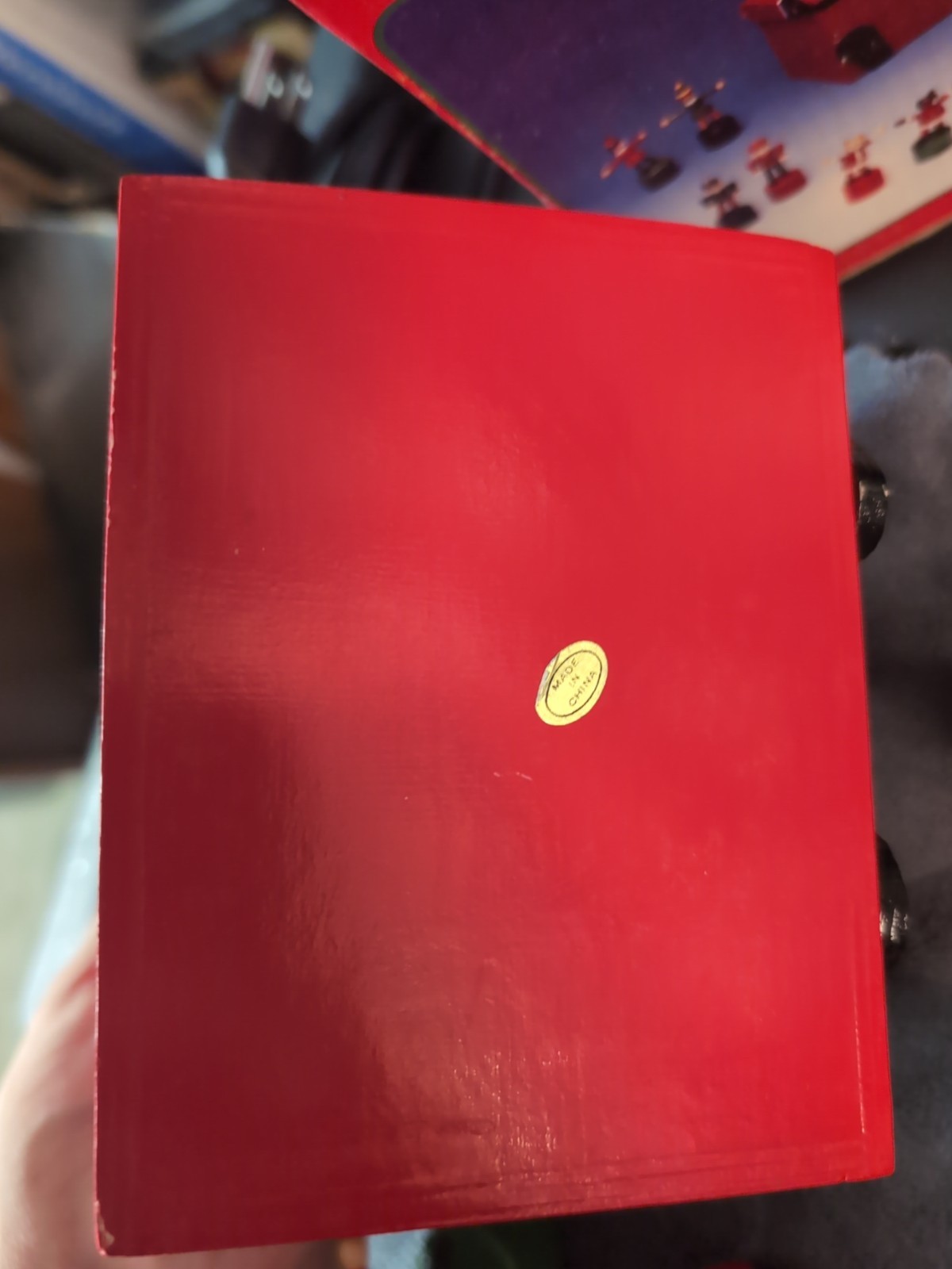 Vtg Wooden Santa Box W/ 12 Push Toy Christmas Ornaments Retro. Tested Working 