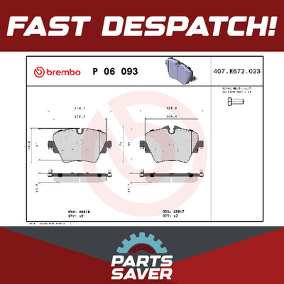 Brake Pads Set fits BMW 118D F40 2.0D Front 2019 on B47C20B Brembo 34106860019