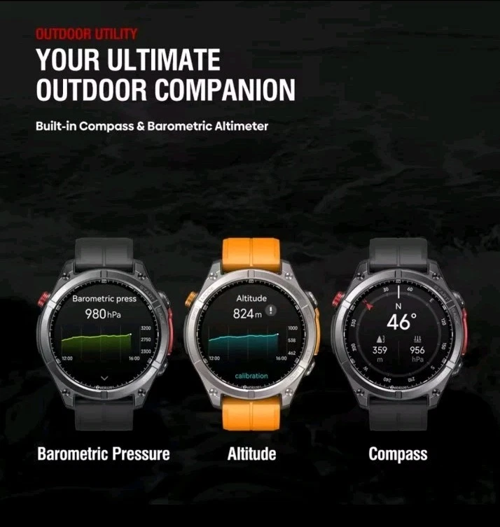 Zeblaze Stratos 4 GPS Smartwatch AMOLED Compass Barometric Alti BT Call 5ATM WP - Image 4 of 4