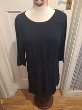 Ladies H+M Size 18 Black Mid Sleeved Dress