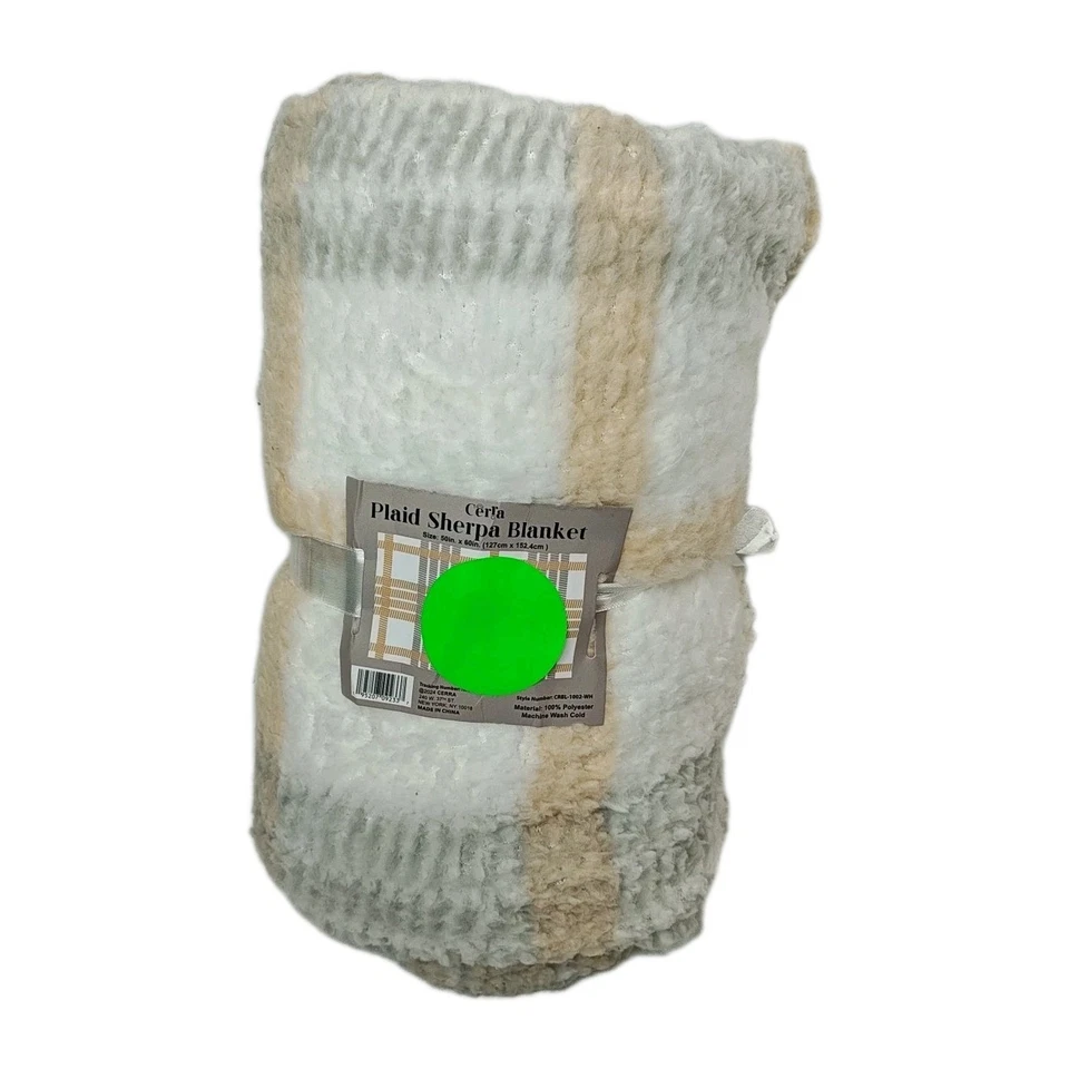 Cerla Sherpa Holiday Plaid Felpa Marrón Cuadros 3 Mantas 50/60" Nuevo Foto 3 de 4